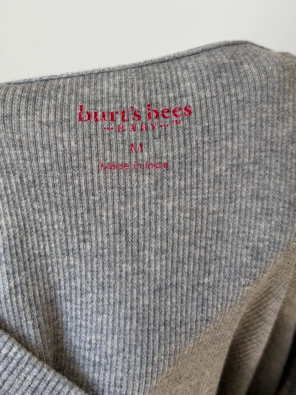 Burt’s Bees Organic Cotton Ribbed Pajama Long Sleeve Top Women’s Medium
